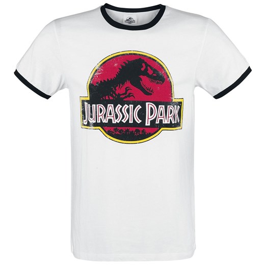 Jurassic Park - Vintage Logo - T-Shirt - biały czarny