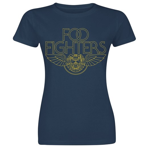 Bluzka damska Foo Fighters z krótkim rękawem z okrągłym dekoltem w nadruki 