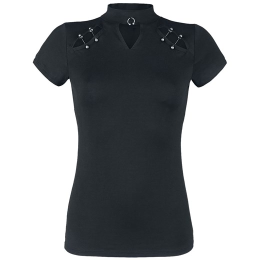 Bluzka damska Black Premium By Emp z krótkimi rękawami 