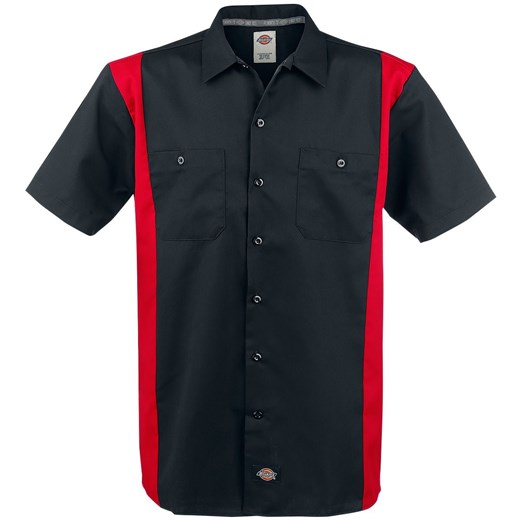 Dickies - Two Tone Work Shirt - Koszula z krótkim rękawem - czarny czerwony