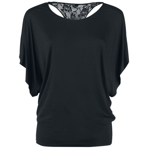 Czarna bluzka damska Forplay z elastanu z okrągłym dekoltem 