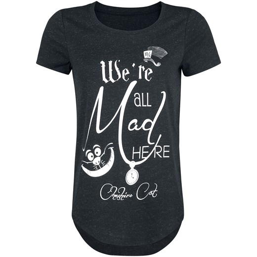 Alicja w Krainie Czarów - Grinsekatze - We&apos;re All Mad Here - T-Shirt - odcienie czarnego