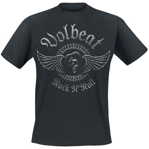 T-shirt męski czarny Volbeat z nadrukami z krótkimi rękawami młodzieżowy 