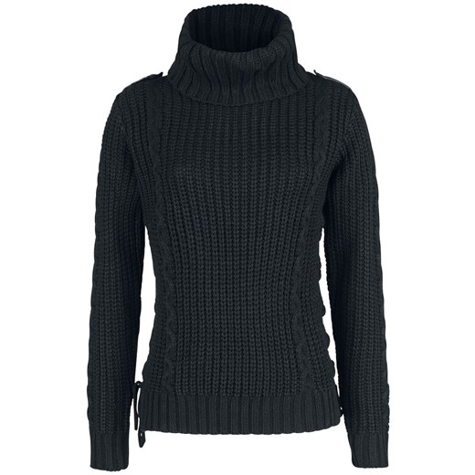 Sweter damski Black Premium By Emp na zimę z golfem 