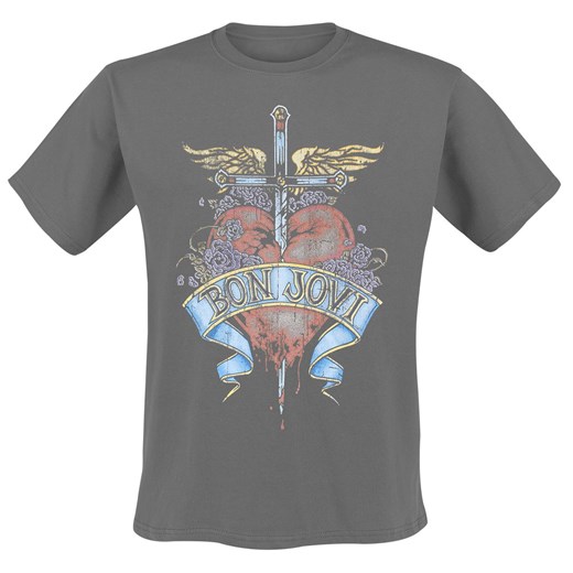 Bon Jovi - Heart And Dagger - T-Shirt - Mężczyźni - ciemnoszary  Bon Jovi M EMP