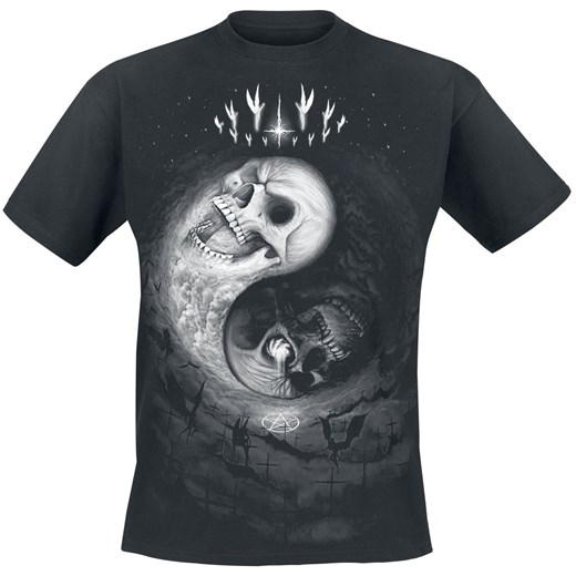 Spiral - Ying Yang Skulls - T-Shirt - Mężczyźni - czarny Spiral  L EMP
