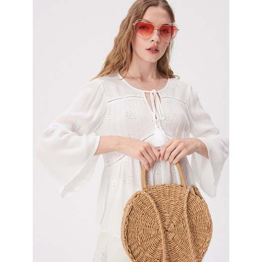 Sinsay - Biała bluzka boho - Biały Sinsay L