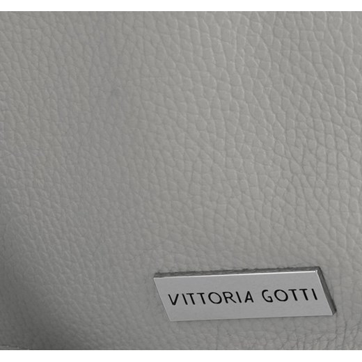 Shopper bag Vittoria Gotti szara ze skóry duża 