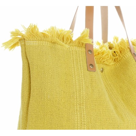 Vittoria Gotti shopper bag żółta skórzana duża 
