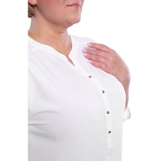 Luźna bluzka w kolorze bieli   50 Modne Duże Rozmiary