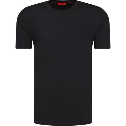 T-shirt męski czarny Hugo Boss bez wzorów z krótkimi rękawami 