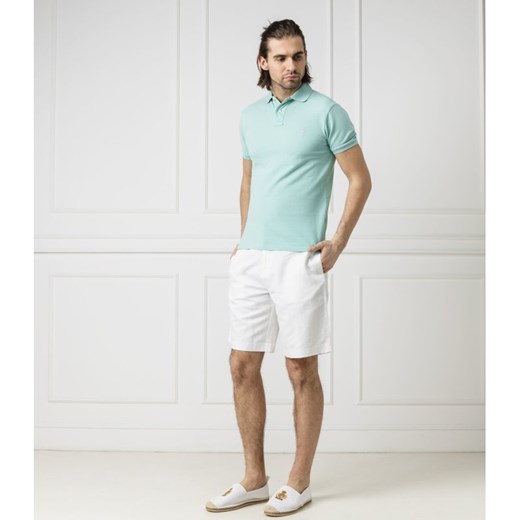 T-shirt męski Polo Ralph Lauren bez wzorów niebieski z krótkim rękawem casual 