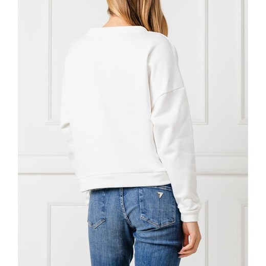 Bluza damska biała Guess Jeans młodzieżowa krótka 