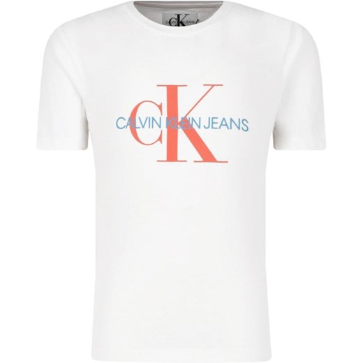 Bluzka dziewczęca Calvin Klein z krótkim rękawem z jeansu 