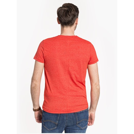 T-shirt męski Tommy Jeans czerwony z krótkimi rękawami 