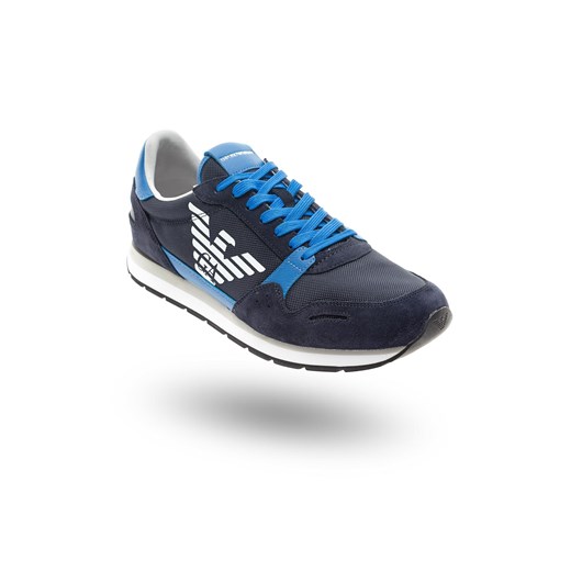 Buty sportowe męskie Emporio Armani niebieskie sznurowane 
