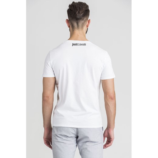 T-shirt męski biały Just Cavalli z krótkim rękawem 
