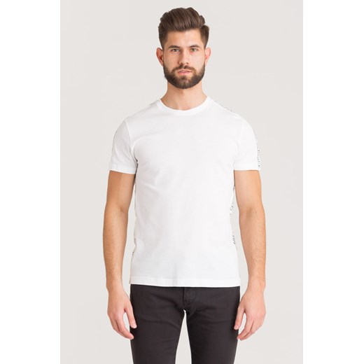 T-shirt męski Versace Jeans biały gładki z krótkim rękawem 