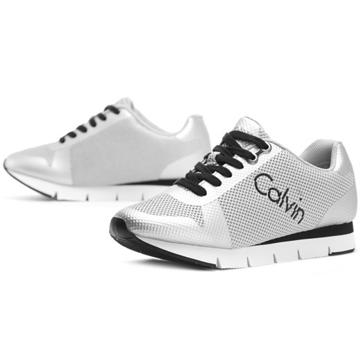Buty sportowe damskie Calvin Klein sneakersy białe casualowe sznurowane płaskie 