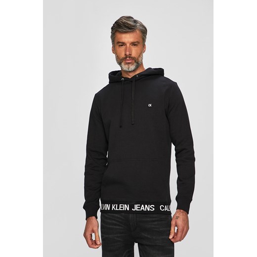 Bluza męska Calvin Klein z napisami czarna z bawełny 