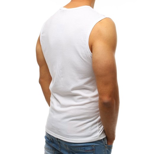 T-shirt męski Dstreet biały bez wzorów 