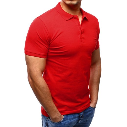 Czerwony t-shirt męski Dstreet z krótkim rękawem 