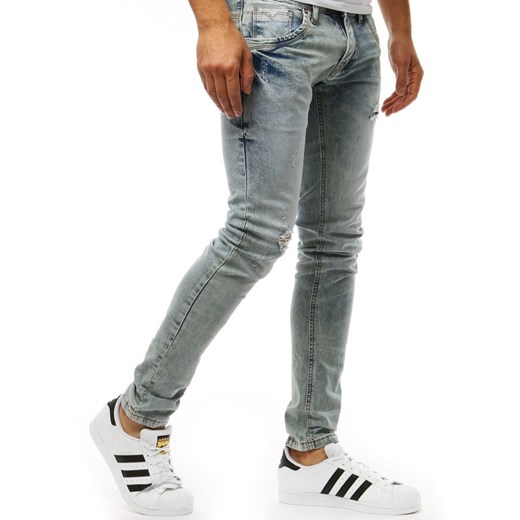 Spodnie jeansowe męskie jasnoniebieskie (ux1301)