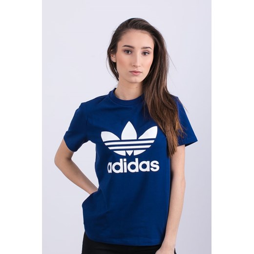 Niebieska bluzka sportowa Adidas z aplikacjami  