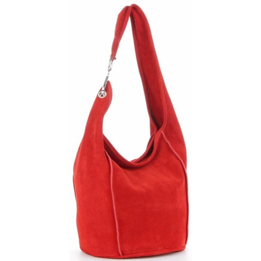 Shopper bag Vittoria Gotti czerwona bez dodatków wakacyjna na ramię 