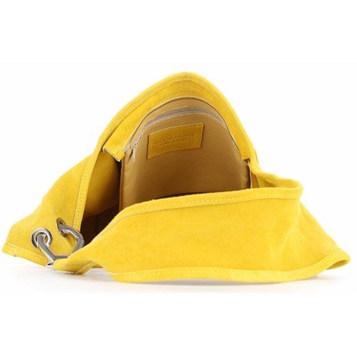 Żółta shopper bag Vittoria Gotti ze skóry na ramię duża 