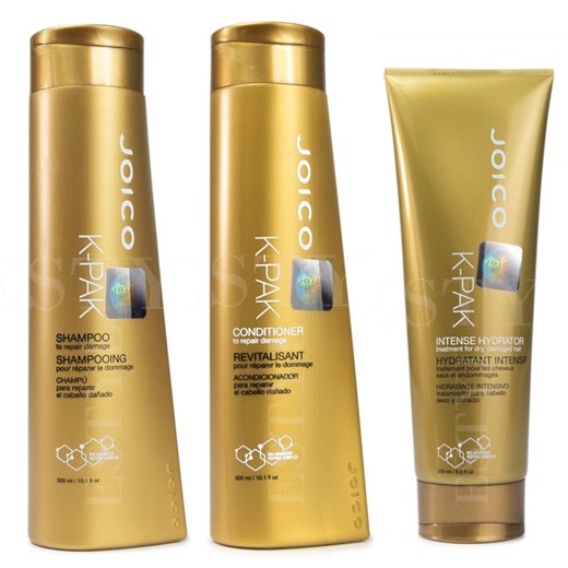 Joico K-Pak | Zestaw regenerujący: szampon 300ml + odżywka 300ml + terapia nawilżająca 250ml
