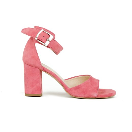 Sandały damskie różowe Zapato na obcasie z klamrą na wysokim eleganckie bez wzorów 
