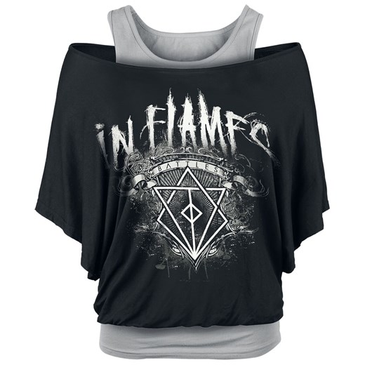 In Flames - Battle Crest - T-Shirt - Kobiety - czarny/szary  In Flames XXL EMP