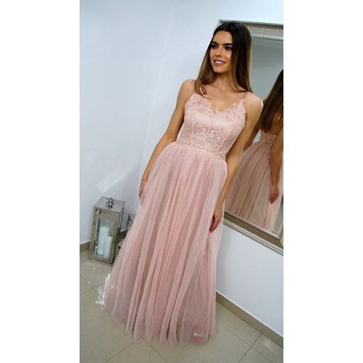 Suknia maxi ROSE księżniczka z tiulem, wesele   38 Ricca Fashion