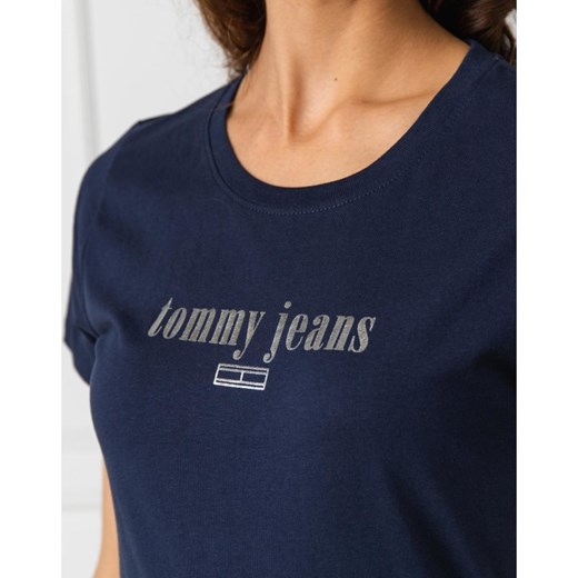 Bluzka damska Tommy Jeans z krótkim rękawem z okrągłym dekoltem 