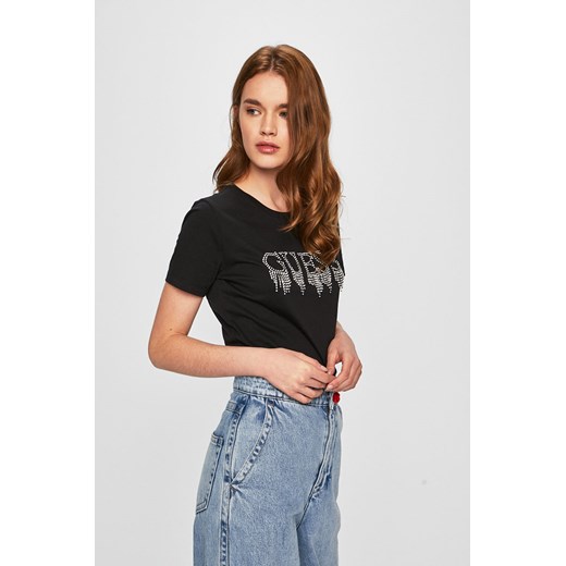 Bluzka damska Guess Jeans z krótkim rękawem z bawełny casual 
