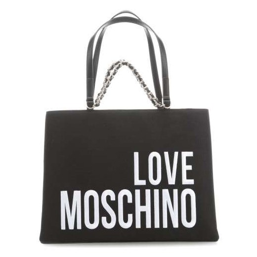 Shopper bag czarna Love Moschino bez dodatków 