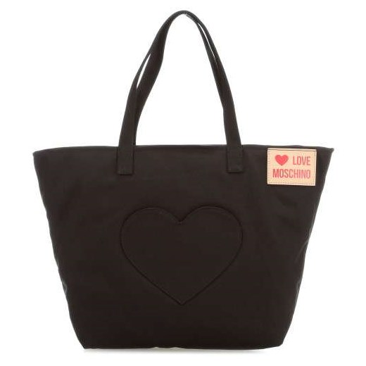 Shopper bag Love Moschino matowa na ramię bawełniana mieszcząca a4 