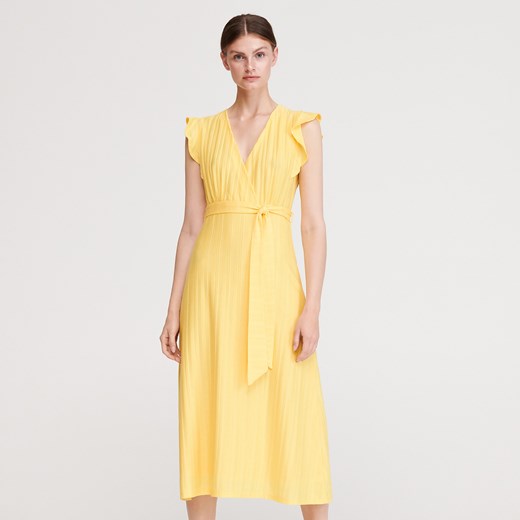 Reserved - Dzianinowa sukienka - Żółty  Reserved L 