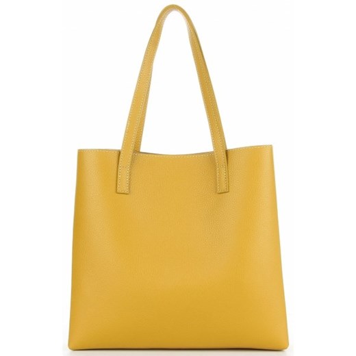 Shopper bag żółta Vittoria Gotti skórzana matowa elegancka 