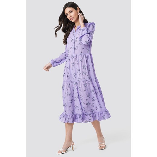 Sukienka fioletowa NA-KD Trend na spacer 