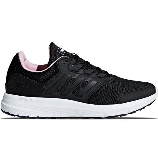Buty sportowe damskie Adidas Performance dla biegaczy czarne bez wzorów na płaskiej podeszwie wiązane 