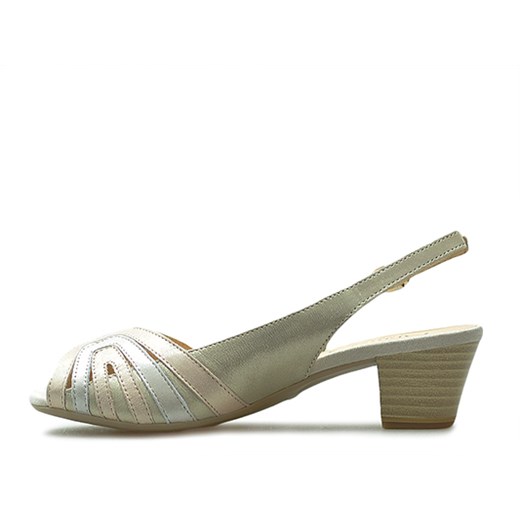 Caprice sandały damskie z klamrą bez wzorów ze skóry ekologicznej z niskim obcasem casual 