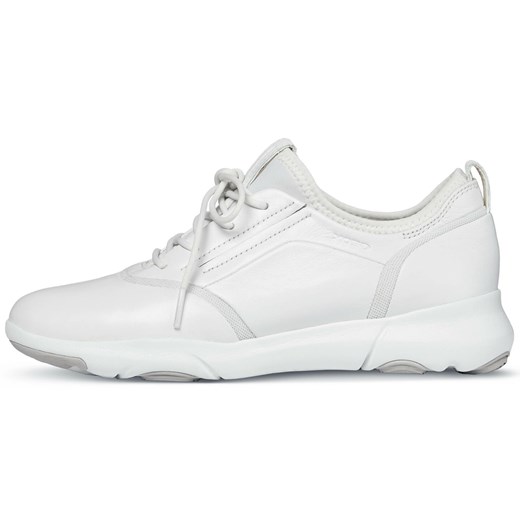 Buty sportowe damskie Geox w stylu casual młodzieżowe tkaninowe białe sznurowane bez wzorów1 