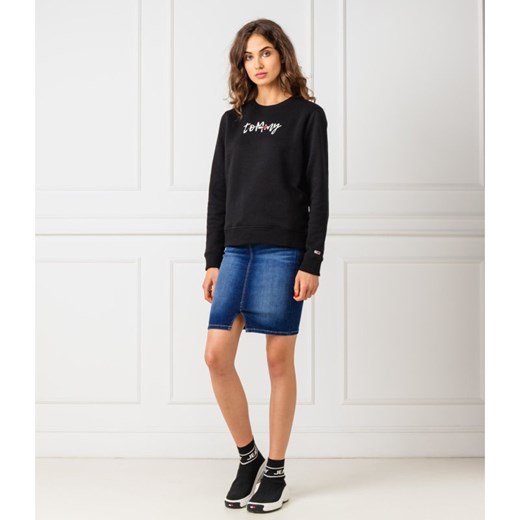 Czarna bluza damska Tommy Jeans krótka na jesień 