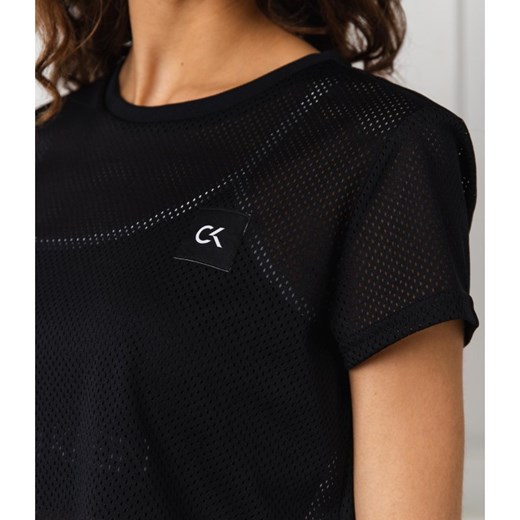 Bluzka damska czarna Calvin Klein z okrągłym dekoltem 