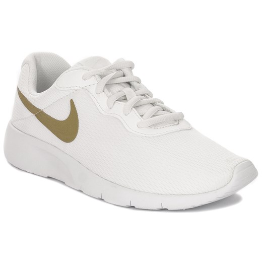 Buty sportowe damskie Nike tanjun białe sznurowane na wiosnę bez wzorów płaskie