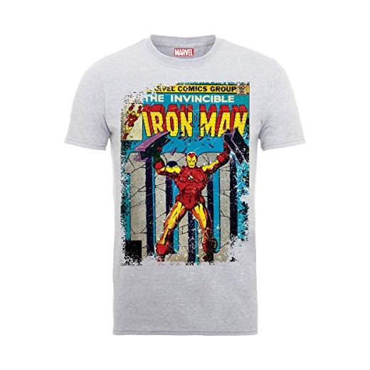 Marvel męski T-shirt Classics Iron Man Cover -  xl szary - Erika-Grau