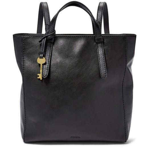 Shopper bag Fossil czarna bez dodatków glamour matowa mieszcząca a8 