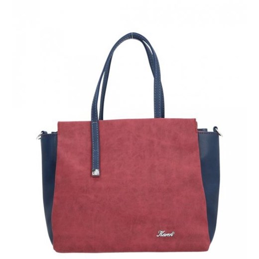 Shopper bag Karen Collection bez dodatków na ramię glamour 